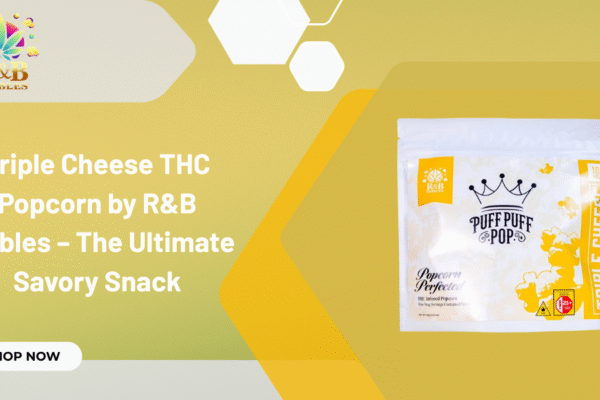 Triple Cheese THC Popcorn by R&B Edibles – The Ultimate Savory Snack Triple Cheese THC Popcorn