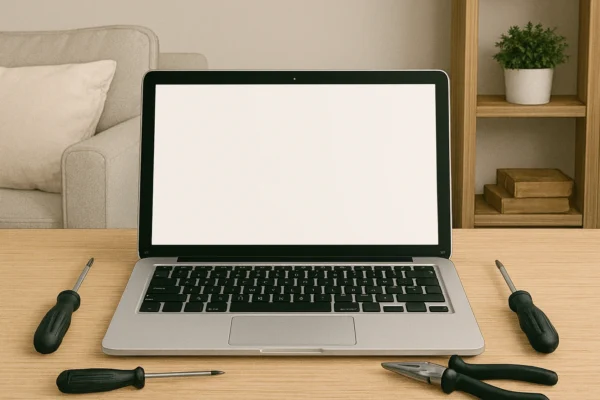 Essential Tools for Laptop Repair: What You Need and How to Use Them? A Laptop with different repairing tools around it