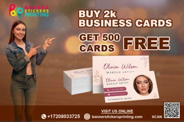Buy 2000 Minimalist Business Cards & Get 500 Free – Premium Offer by Banner Stickers Printing In today’s competitive world, business cards are more than just contact information — they represent your brand, personality, and professionalism. With Banner Stickers Printing, you can now make a lasting impression and save money at the same time! Take advantage of our exclusive deal — Buy 2000 Minimalist Business Cards and Get 500 FREE! Whether you’re an entrepreneur, freelancer, or corporate professional, this offer gives you 2,500 business cards at the cost of 2,000 — ensuring you never run out of quality cards to share. Our business cards are printed on premium cardstock using high-resolution printing technology, giving you sleek, elegant, and durable cards that reflect your brand identity. 🎯 Why Choose Banner Stickers Printing? Free 500 Business Cards: Order 2000 and receive 500 extra cards absolutely free! Premium Material: Printed on thick, high-quality cardstock that feels professional in every hand. Minimalist Design Options: Choose from elegant, modern, and clean layouts for a classy appearance. Full Customization: Add your logo, colors, and text to make your card truly unique. Fast Delivery: Get your order within 5–7 business days, anywhere in Pakistan. At Banner Stickers Printing, we focus on combining creativity, quality, and value — giving your brand a professional edge. 💼 Perfect for Every Professional: Our minimalist business cards are ideal for: Entrepreneurs & Startups – Build credibility and grow your brand presence. Corporate Professionals – Make powerful networking connections. Freelancers & Creatives – Showcase your talent and contact details in style. Small Business Owners – Promote your services with class and confidence. Event Planners & Vendors – Leave a professional impression at every event. 🖨️ Product Details: Offer: Buy 2000 Business Cards & Get 500 FREE Material: Premium matte or glossy cardstock (350–400 GSM) Printing: High-resolution full-color printing on both sides Design Options: Minimalist, corporate, creative, and custom layouts Finish: Matte, glossy, or velvet touch Delivery: 5–7 working days Each card is printed with care and precision to represent your brand’s identity in the most professional way possible. 🚀 How to Claim Your Free Business Cards: Visit BannerStickersPrinting.com Select your business card quantity (2000) Upload your custom design or choose from our professional templates Complete your order — and we’ll automatically add 500 FREE cards to your print run That’s it! Your cards will be printed, packed, and delivered right to your door. 💬 Customer Benefits: ✅ Get 500 free business cards with every 2000 purchased ✅ Custom designs with premium printing quality ✅ Affordable pricing with luxury appeal ✅ Perfect for bulk orders and corporate needs ✅ Fast, reliable nationwide delivery ❓ Frequently Asked Questions (FAQs) Q1: What materials do you use for printing business cards? We use premium 350–400 GSM cardstock for a durable, professional finish. Q2: Can I design my own business cards? Yes! You can upload your own artwork or let our professional design team create one for you. Q3: What finishes are available? We offer matte, glossy, and velvet-touch finishes for a premium look and feel. Q4: Is the free 500 cards printed with the same design? Yes — the free cards will be printed with the same approved design. Q5: Can I add my logo and brand colors? Absolutely! We encourage full customization to reflect your brand identity. Q6: How long does delivery take? Orders are typically delivered within 5–7 business days across Pakistan. Q7: Do you offer double-sided printing? Yes, all our business cards can be printed on one or both sides without losing quality. 🏁 Conclusion: Make a strong and stylish impression with Banner Stickers Printing’s exclusive deal — Buy 2000 Minimalist Business Cards & Get 500 FREE! Perfect for entrepreneurs, freelancers, and professionals who value quality and design, this offer ensures your brand leaves a lasting mark. With premium materials, minimalist designs, and top-quality printing, our business cards are a reflection of professionalism and trust. Plus, you’ll save money and get 500 extra cards free — making it a smart investment for your brand. 🛒 Order Now at BannerStickersPrinting.com and get your FREE 500 business cards today!