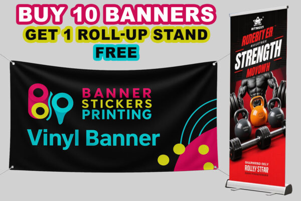 Buy 10 Banners & Get 1 Roll-Up Stand FREE – Best Printing Offer at Banner Stickers Printing Introduction: If you’re looking for high-quality banners and unbeatable printing deals, this is the offer you don’t want to miss! At Banner Stickers Printing, we’re giving you a FREE Roll-Up Stand when you buy 10 custom banners. Whether you’re promoting your business, event, or product, this combo is perfect for showcasing your brand in a bold and professional way. Our banners and roll-up stands are printed using premium-quality materials and vivid colors, designed to grab attention anywhere you display them — from exhibitions and trade shows to shopfronts and outdoor promotions. 🏆 Why Choose This Offer? Buy More, Save More: Get 1 FREE roll-up stand when you purchase 10 banners. Perfect for small businesses, advertisers, or event planners. High-Quality Vinyl Material: Our banners are made with 520 GSM vinyl, ensuring durability, waterproof resistance, and long-lasting print quality. Vibrant Printing Technology: We use advanced UV-resistant inks for stunning colors that stand out both indoors and outdoors. Quick Turnaround: Receive your order within 5 to 7 days after purchase. Trusted by Businesses Nationwide: Our printing services are relied on by hundreds of clients across Pakistan for promotional printing solutions. 🎯 Perfect for Every Purpose: This offer is ideal for: Retail Promotions – Display discounts, offers, and new product launches. Corporate Events – Use banners and roll-up stands to highlight your brand presence. Exhibitions & Trade Shows – Stand out from the crowd with consistent, professional branding. Outdoor Advertising – Promote your services and events with durable, weatherproof materials. Educational or Religious Events – Use customized designs for awareness and celebration campaigns. 🖨️ Product Features: Banner Size Options: Available in multiple sizes to suit your display needs. Roll-Up Stand Material: Lightweight aluminum frame with sturdy base for stability. Printing Quality: High-resolution digital printing with rich, vibrant color accuracy. Customization: Add your logo, design, text, and images to make your banners fully unique. Easy Setup: The roll-up stand is quick to assemble and comes with a carry bag for convenience. 💼 How to Get This Offer: Visit BannerStickersPrinting.com . Select your banner design, size, and quantity (10 banners minimum). Customize your design or upload your own file. Complete your order and automatically receive 1 FREE Roll-Up Stand. This offer is available for a limited time, so grab it before it’s gone! 💬 Customer Benefits: ✅ Save money with bulk banner orders. ✅ Get a professional-grade roll-up stand free of cost. ✅ Perfect for marketing, brand awareness, and promotions. ✅ Reliable printing service with fast nationwide delivery. FAQs About the Offer Q1: What material are the banners printed on? All our banners are printed on 520 GSM premium vinyl, known for its strength and durability. Q2: Can I get my logo and custom design printed? Yes! You can upload your own artwork or collaborate with our designers for a custom look. Q3: Is the roll-up stand reusable? Yes, the roll-up stand is retractable and reusable for future events or displays. Q4: How many banners do I need to buy to get the free stand? You must order 10 banners to qualify for 1 free roll-up stand. Q5: What is the delivery time? Orders are usually delivered within 5 to 7 working days after confirmation. Q6: Do you offer banner design services? Yes! Our team provides custom banner design services to match your brand identity. Q7: Can I choose the banner sizes? Yes, you can select from multiple banner sizes based on your requirements. Conclusion: Boost your promotions and save big with Banner Stickers Printing’s exclusive offer — Buy 10 Banners & Get 1 Roll-Up Stand FREE! This limited-time deal is perfect for anyone looking to enhance their brand’s visibility while staying on budget. From durable vinyl banners to portable roll-up stands, every print we produce is made to impress. Order now and experience professional-quality printing that elevates your marketing game. 📦 Don’t miss out! Visit BannerStickersPrinting.com today and claim your FREE Roll-Up Stand before the offer ends.
